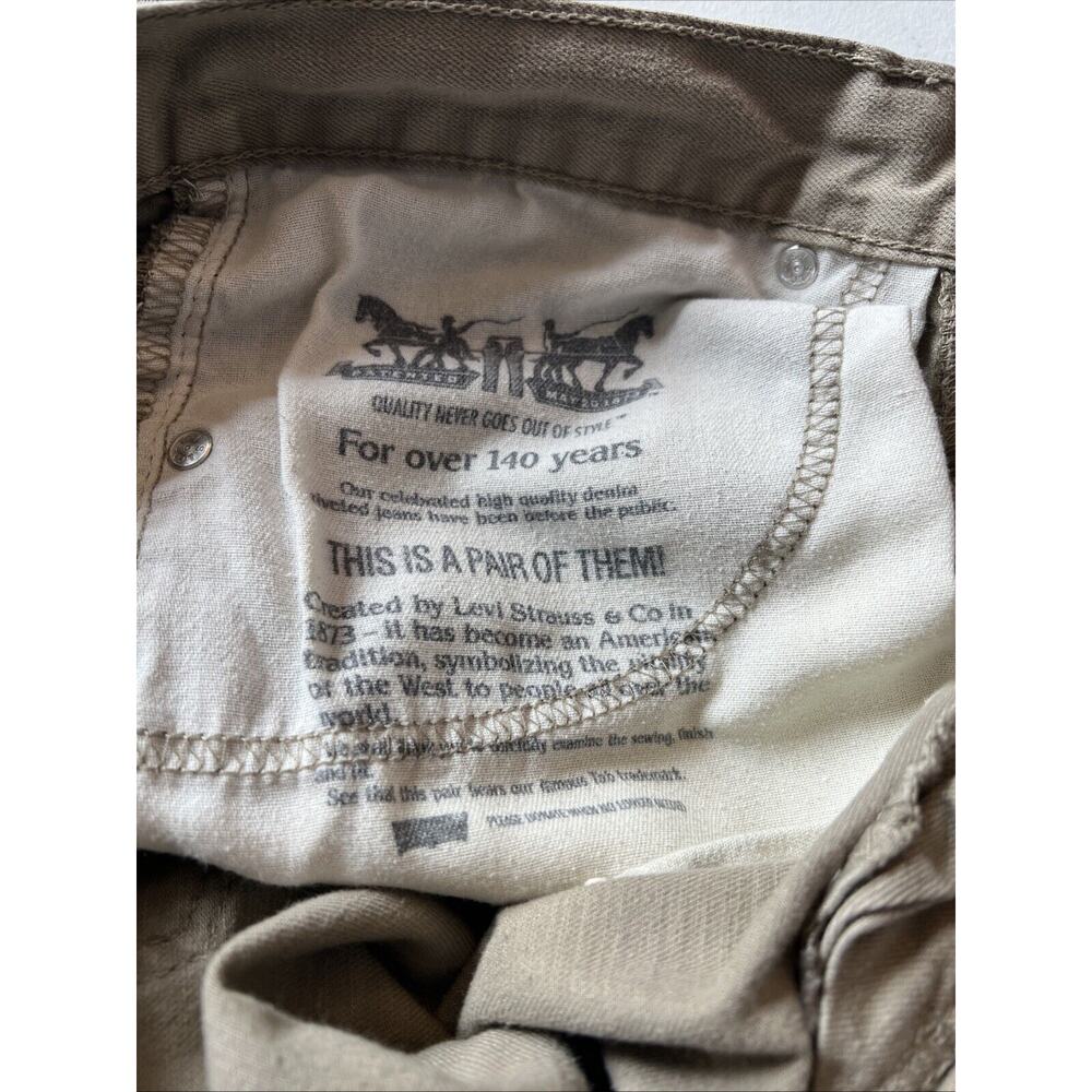 Levi Levi’s 505 jeans khaki pants men’s Tag 33 * 32 brown tan Straight white tag - Picture 5 of 8